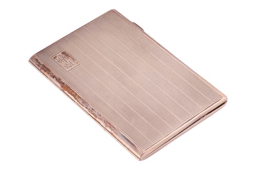 Lot 313 - A silver cigarette case of rectangular form,...