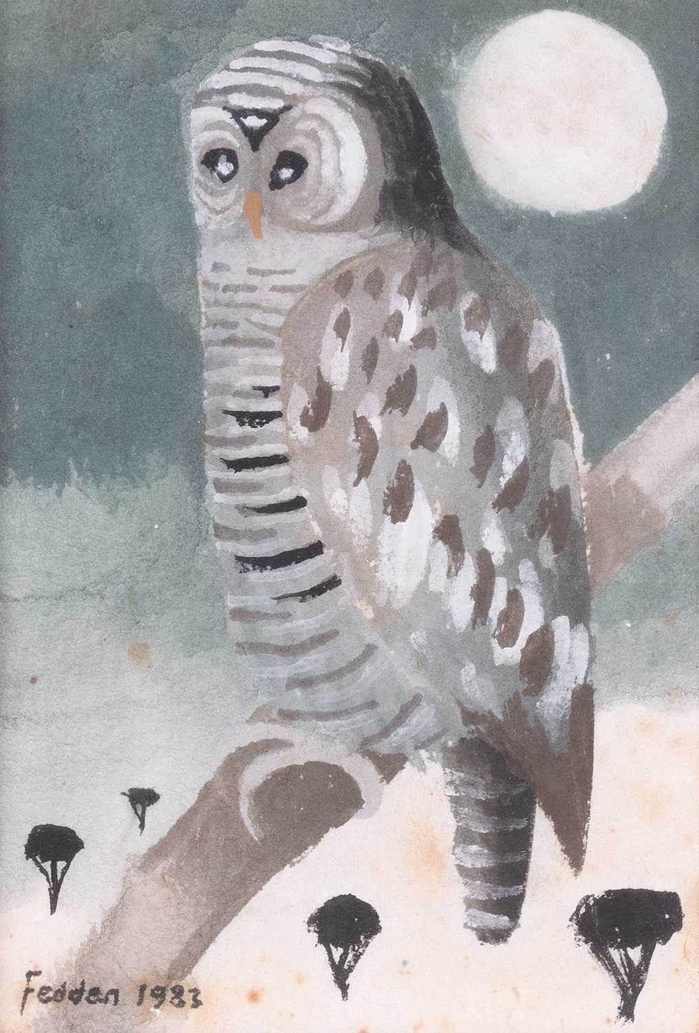Lot 13 - Mary Fedden (British 1915-2012) Owl and Moon...