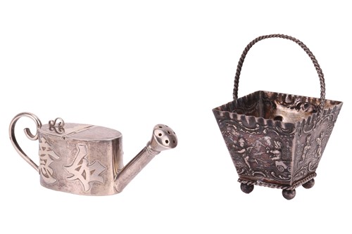 Lot 270 - A Chinese export white metal miniature...