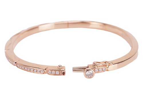 Lot 187 - Boodles - A diamond-set hinged bangle,...