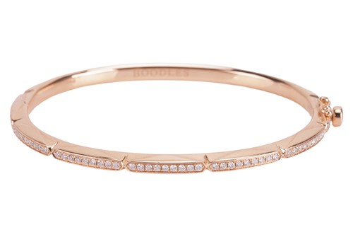 Lot 187 - Boodles - A diamond-set hinged bangle,...