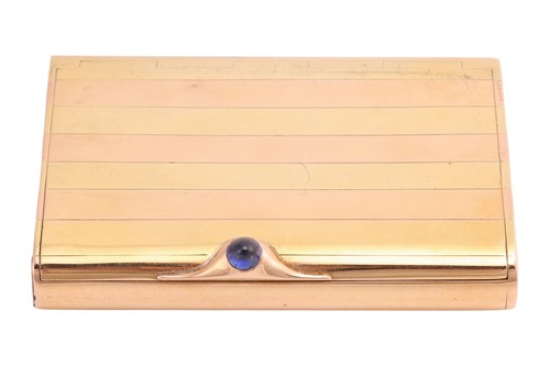 Lot 256 - A two-tone cigarette case, of rectangular form...