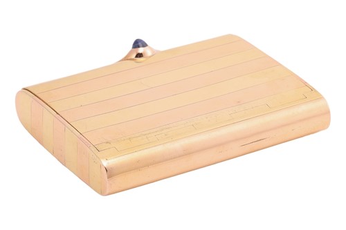 Lot 256 - A two-tone cigarette case, of rectangular form...