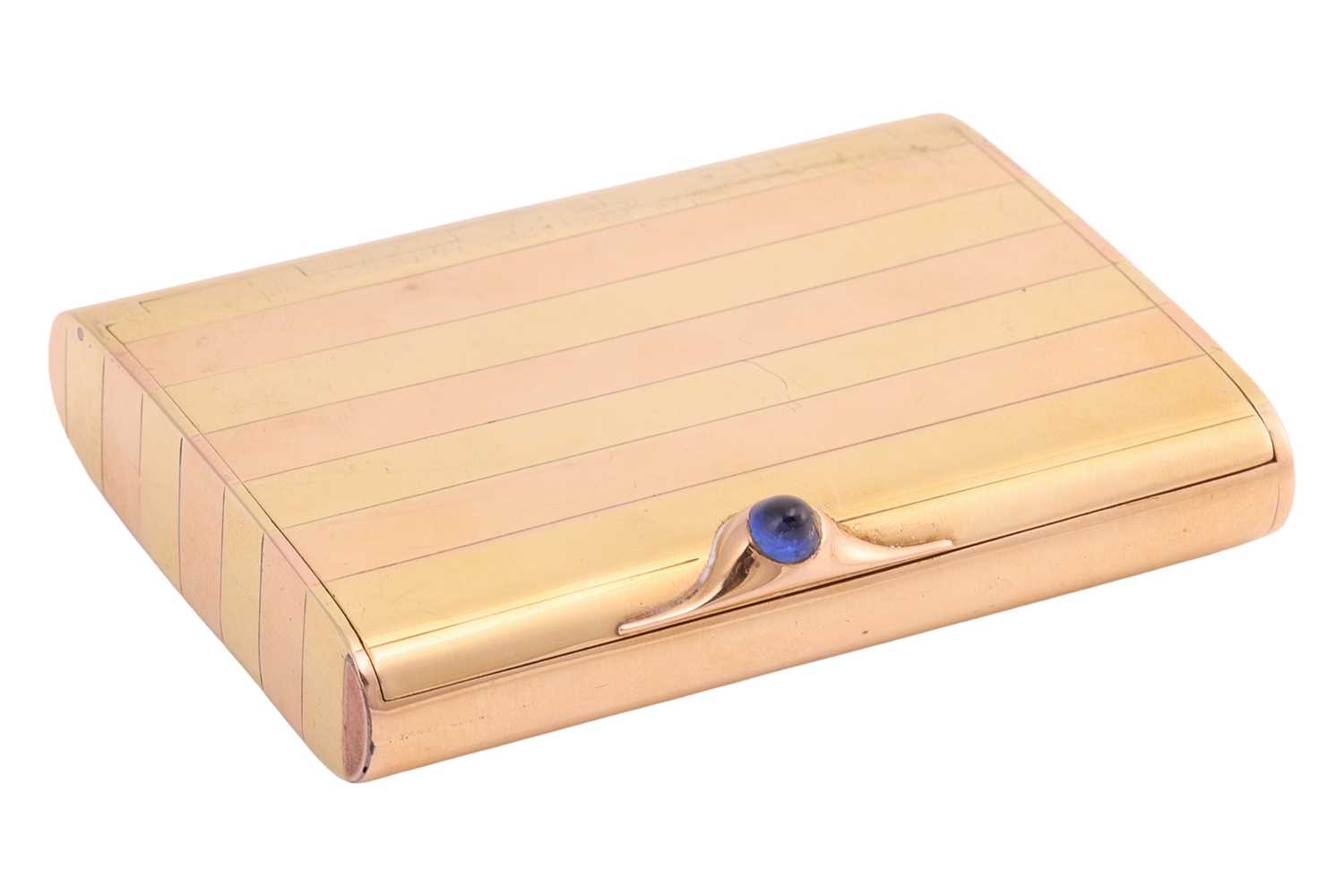 Lot 256 - A two-tone cigarette case, of rectangular form...