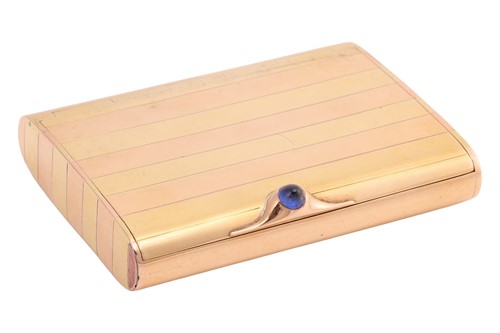 Lot 256 - A two-tone cigarette case, of rectangular form...