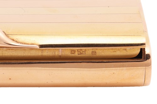 Lot 256 - A two-tone cigarette case, of rectangular form...