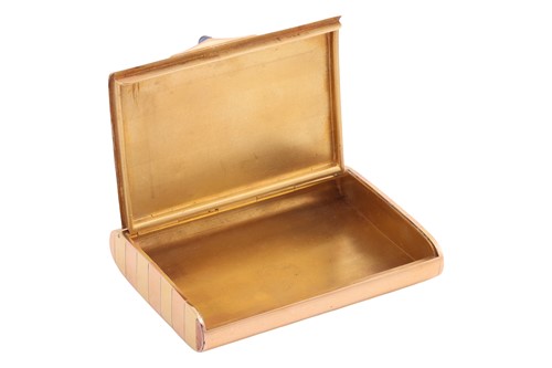 Lot 256 - A two-tone cigarette case, of rectangular form...