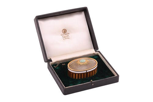 Lot 260 - Gerald Benney - a gem-set enamel box in 18ct...