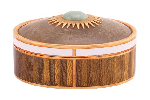 Lot 260 - Gerald Benney - a gem-set enamel box in 18ct...