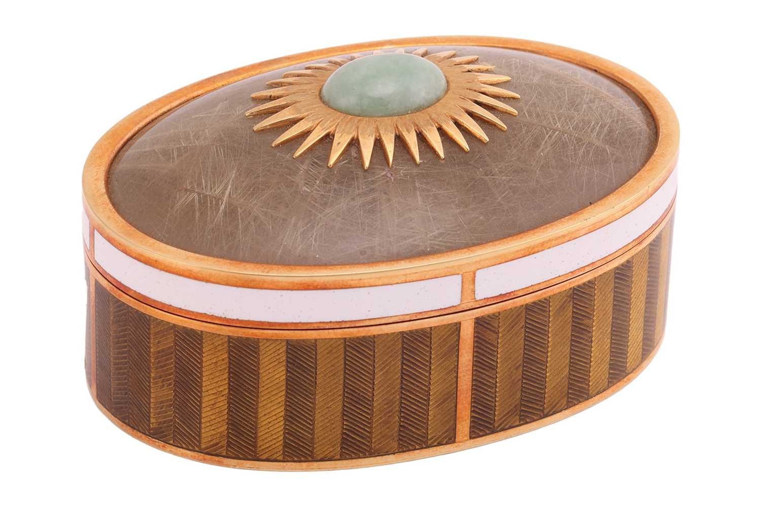 Lot 260 - Gerald Benney - a gem-set enamel box in 18ct...