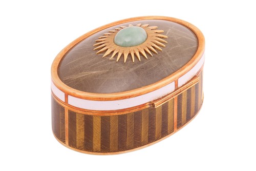 Lot 260 - Gerald Benney - a gem-set enamel box in 18ct...