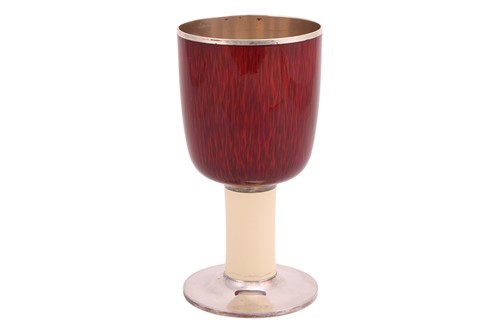 Lot 264 - Gerald Benney - a silver and enamel goblet,...