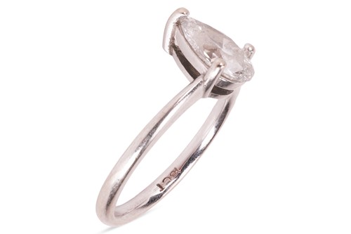 Lot 129 - A diamond single-stone ring, the three-claw...