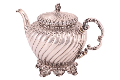 Lot 342 - A large Austro-Hungarian teapot, of spiral...