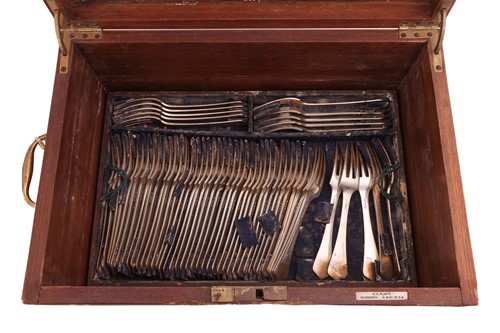 Lot 281 - A part-canteen of dognose pattern silver...