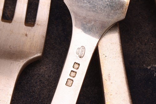 Lot 281 - A part-canteen of dognose pattern silver...