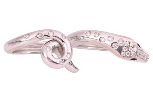 Lot 186 - Boucheron - A diamond-set 'Kaa Double Trouble'...