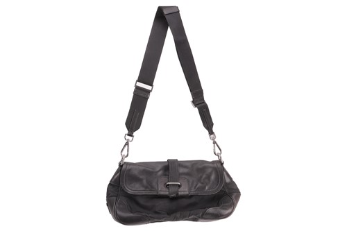 Lot 336 - Prada - a buckle shoulder bag in black nylon...