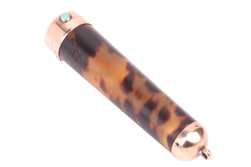 Lot 222 - A Victorian tortoiseshell cheroot holder case...