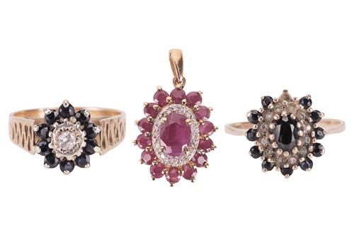 Lot 75 - A collection of gem-set jewellery, comprising...