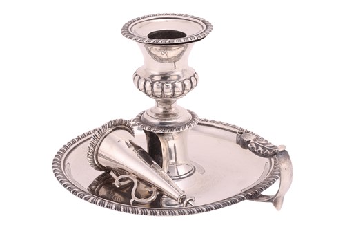 Lot 337 - A George III silver chamberstick, London 1816,...