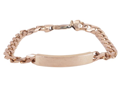 Lot 72 - An ID bracelet in 9ct gold, comprising a...