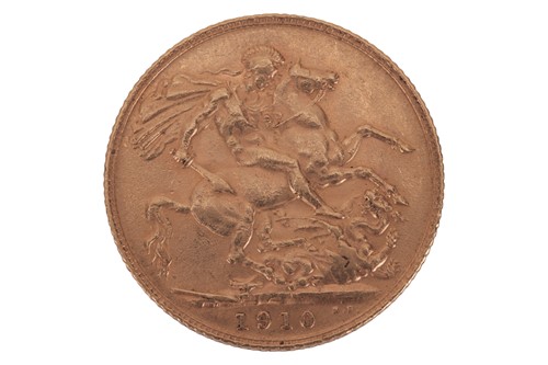Lot 226 - A 1910 Edward VII full sovereign, 8.04 grams.