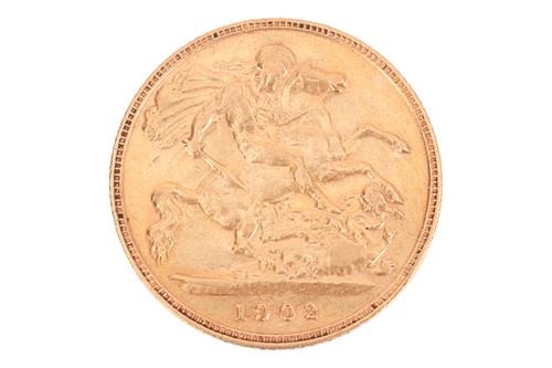 Lot 227 - A 1902 Edward VII half sovereign, 3.98 grams.