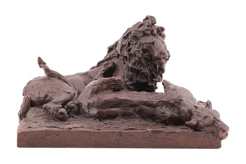 Lot 54 - Mark Coreth (British b.1958) Lion and Lioness...