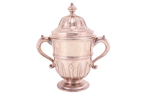 Lot 360 - A large George II twin-handled cup and cover,...