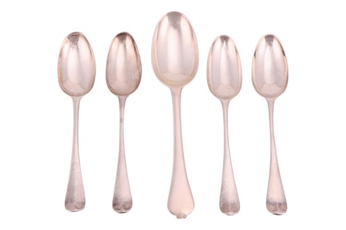 Lot 299 - A George II silver dog nose, rat tail spoon,...