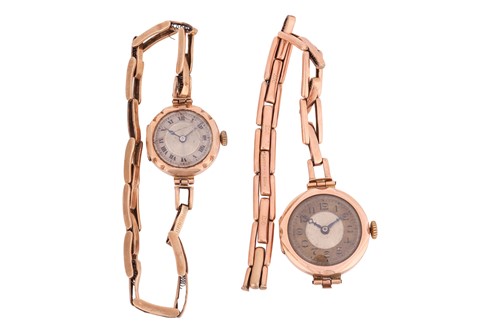 Lot 103 - A pair of ladies wristwatches, 1st) the 25mm...