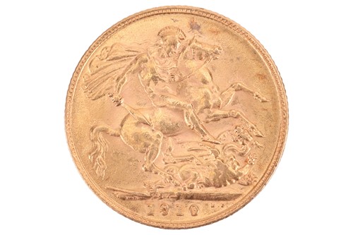 Lot 239 - A 1910 Edward VII full sovereign, 8.0 grams.