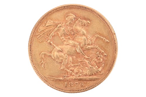 Lot 246 - An 1876 Queen Victoria full sovereign, struck...