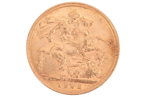 Lot 240 - A 1902 Edward VII full sovereign, 8.0 grams.