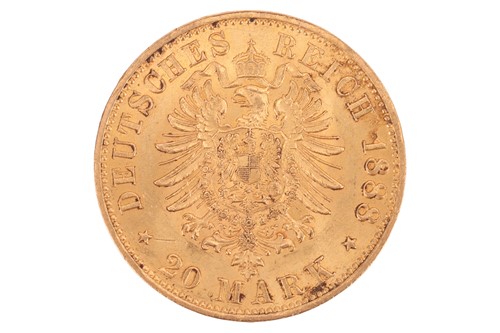 Lot 264 - A German 1888 Friedrich III 20 Mark coin,...