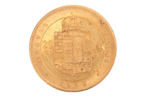 Lot 266 - A Hungarian 1870 Franz Joseph I 20 Franc/8...