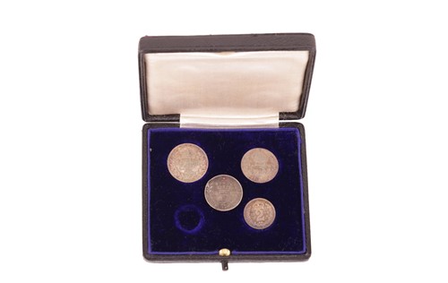 Lot 190 - A cased set of 1908 Edward VIII Maundy money,...