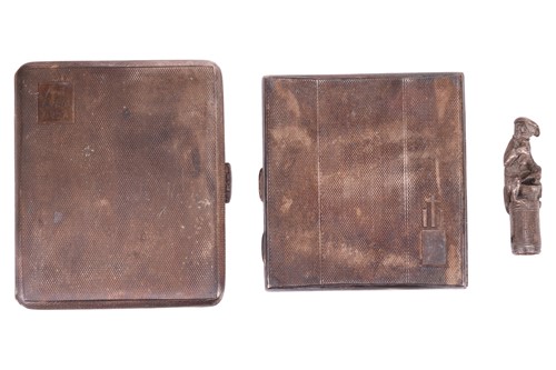 Lot 291 - Two silver cigarette cases; Birmingham 1936...