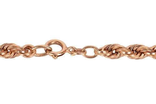 Lot 70 - An 18ct rope necklace, of graduated design,...