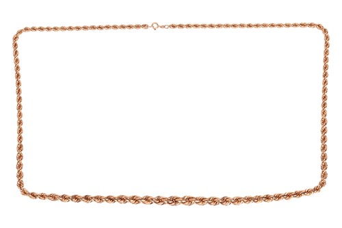 Lot 70 - An 18ct rope necklace, of graduated design,...