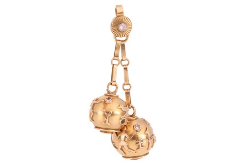 Lot 159 - A gem-set pendant, featuring a diamond-set...