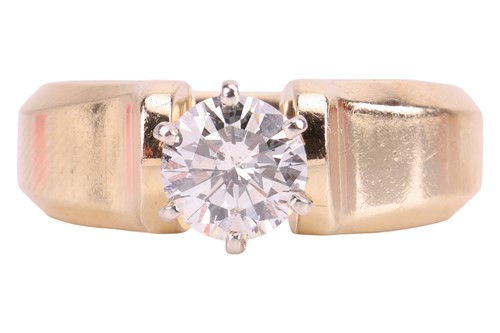 Lot 96 - A diamond solitaire ring, featuring a central...