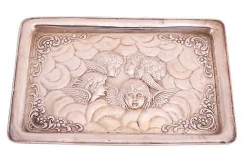Lot 300 - An Edwardian silver dressing table tray,...