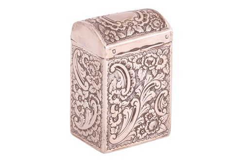 Lot 230 - A late Victorian silver patience card box (104...