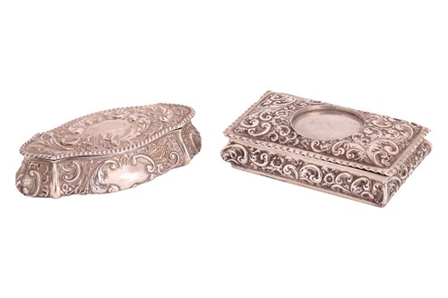 Lot 298 - Two Late Victorian silver table boxes; to...