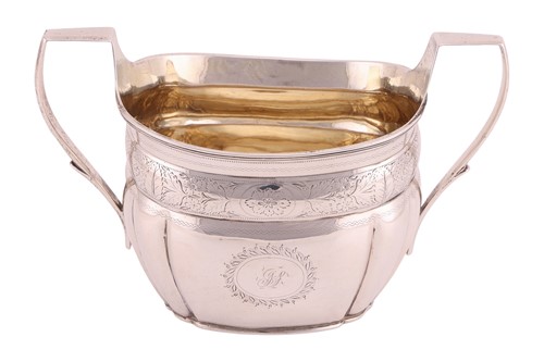 Lot 335 - A George III silver twin handled sugar basin,...