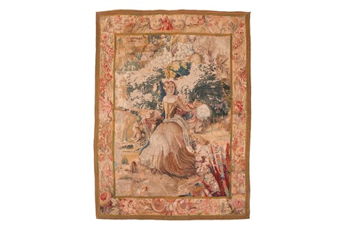 Lot 29 - A French Aubusson pictorial tapestry, 18th...