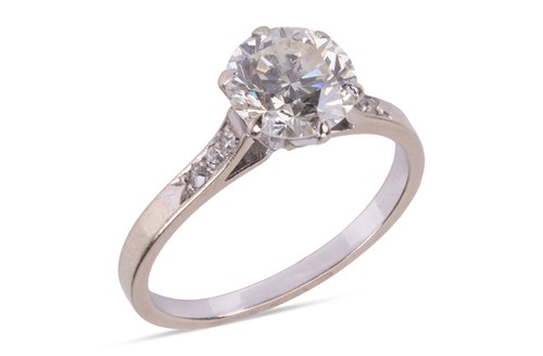 Lot 62 - A diamond single stone ring, set with a...