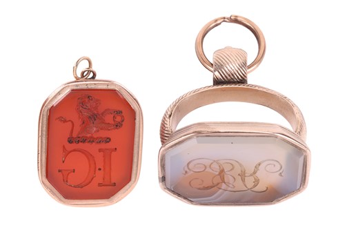 Lot 5 - Two intaglios; to include, a carnelian...